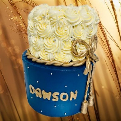 Cake design bleu chic