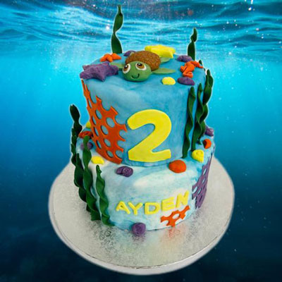 Cake design océan / tortue